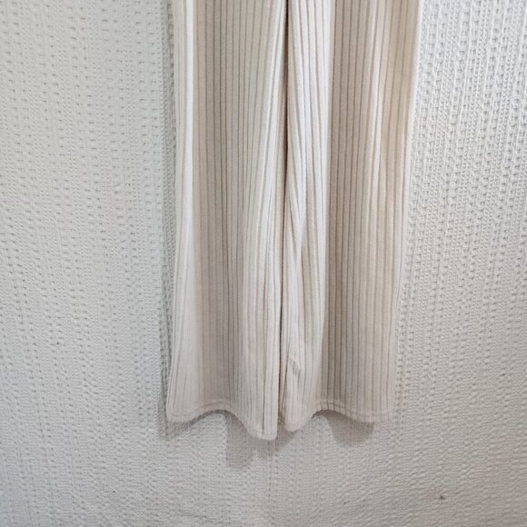 Yozy Ribbed Ivory Slouchy Overalls Jumpsuit Women's Size Medium - Picture 3 of 11